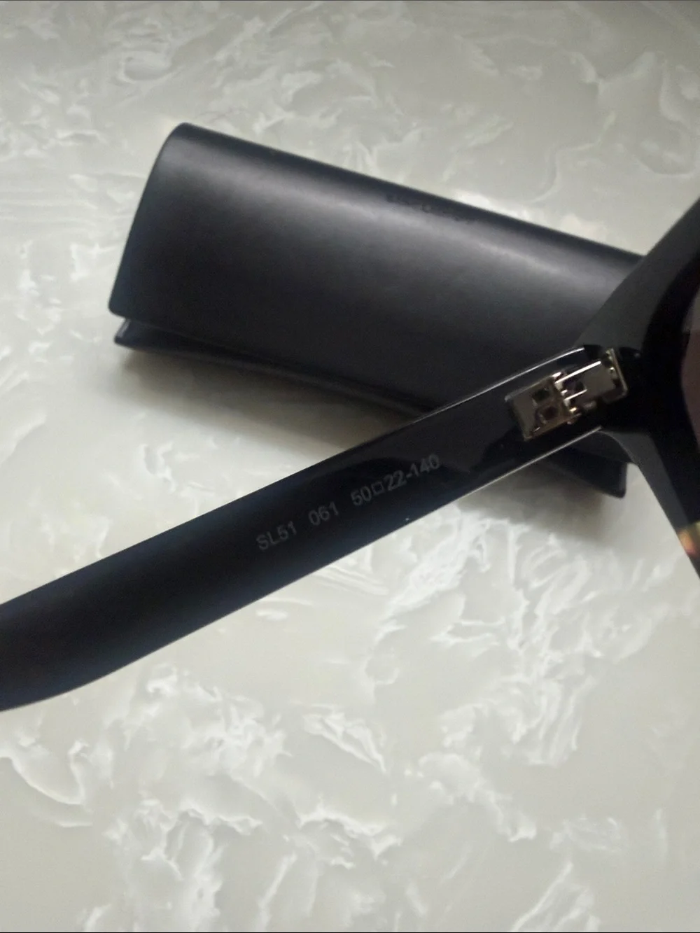 Saint Laurent Black and Tortoiseshell Wayfarer Sunglasses
